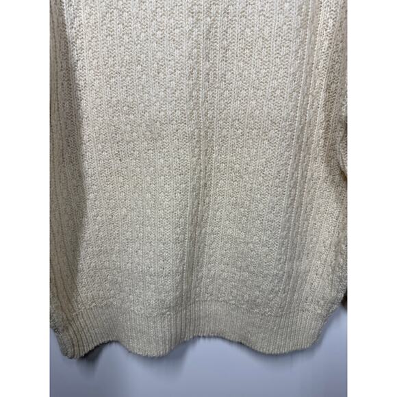 ALPS Fine Womens Apparel Cableknit Sweater 100% Wool Cream Ivory Neutral Vtg M - Picture 3 of 10